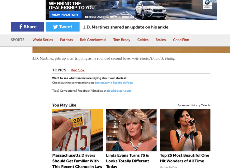 Boston.com after social media