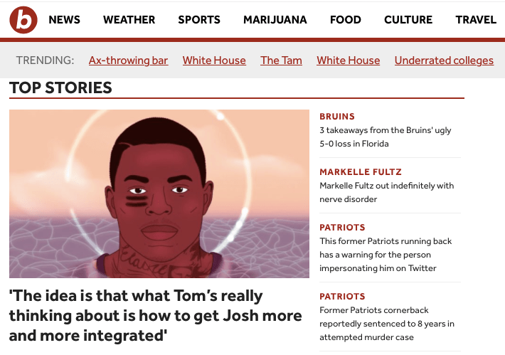 boston.com homepage dec